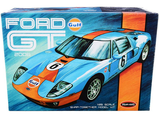 Skill 2 Snap Model Kit 2006 Ford GT "Gulf Oil" 1/25 Scale Model by Polar Lights free shipping USA - Rapid Vehicles