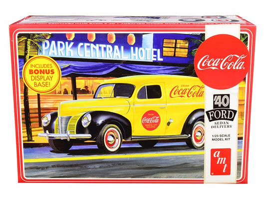 Skill 3 Model Kit 1940 Ford Sedan Delivery Van "Coca - Cola" with Display Base 1/25 Scale Model by AMT free shipping USA - Rapid Vehicles