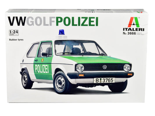 Skill 3 Model Kit 1978 Volkswagen Golf "Berlin Polizei (Police) Department" 1/24 Scale Model by Italeri free shipping USA - Rapid Vehicles