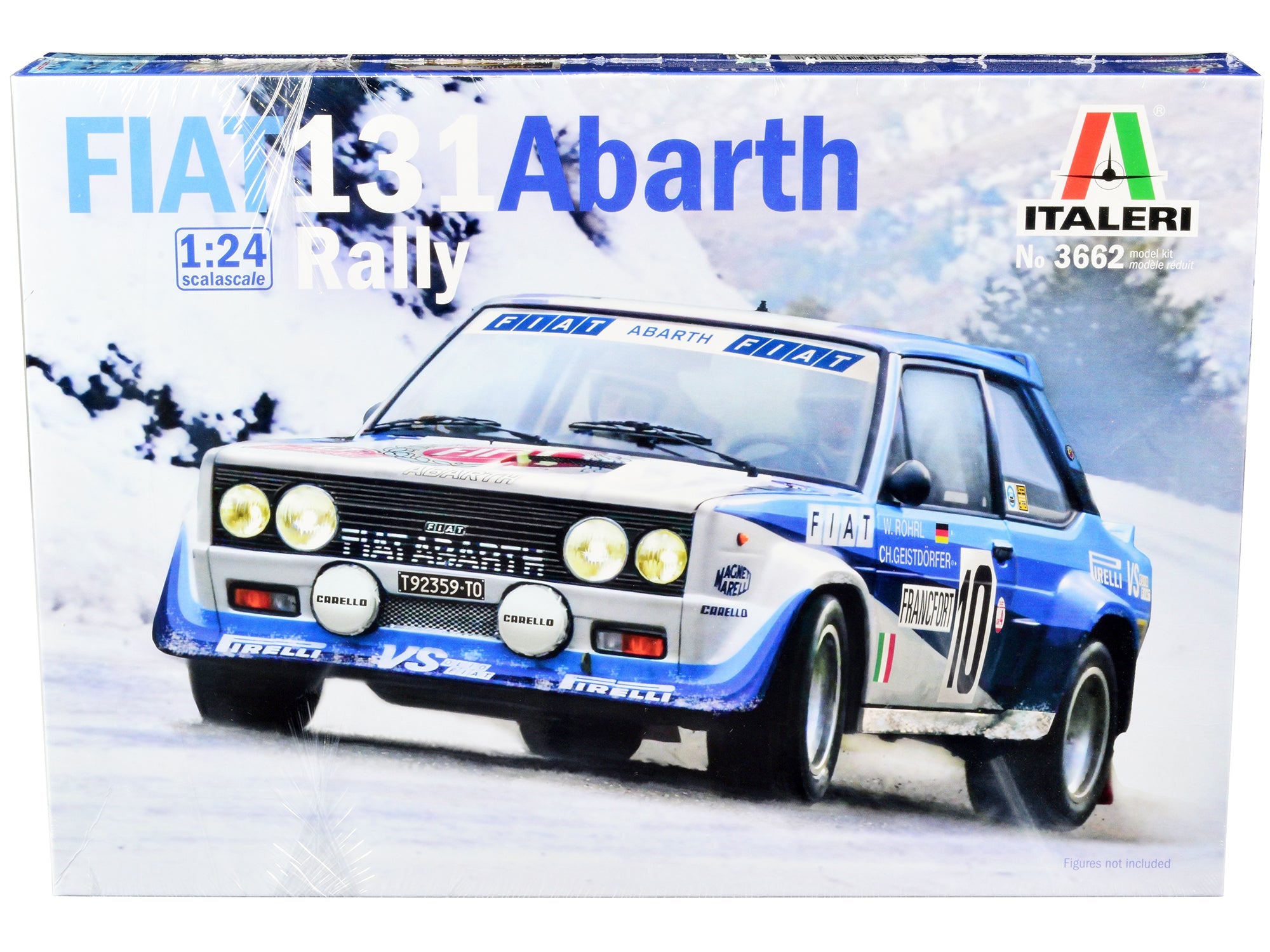 Skill 3 Model Kit Fiat 131 Abarth Rally 10 Winner "Montecarlo Rally" (1980) 1/24 Scale Model by Italeri free shipping USA - Rapid Vehicles