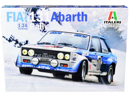 Skill 3 Model Kit Fiat 131 Abarth Rally 10 Winner "Montecarlo Rally" (1980) 1/24 Scale Model by Italeri free shipping USA - Rapid Vehicles