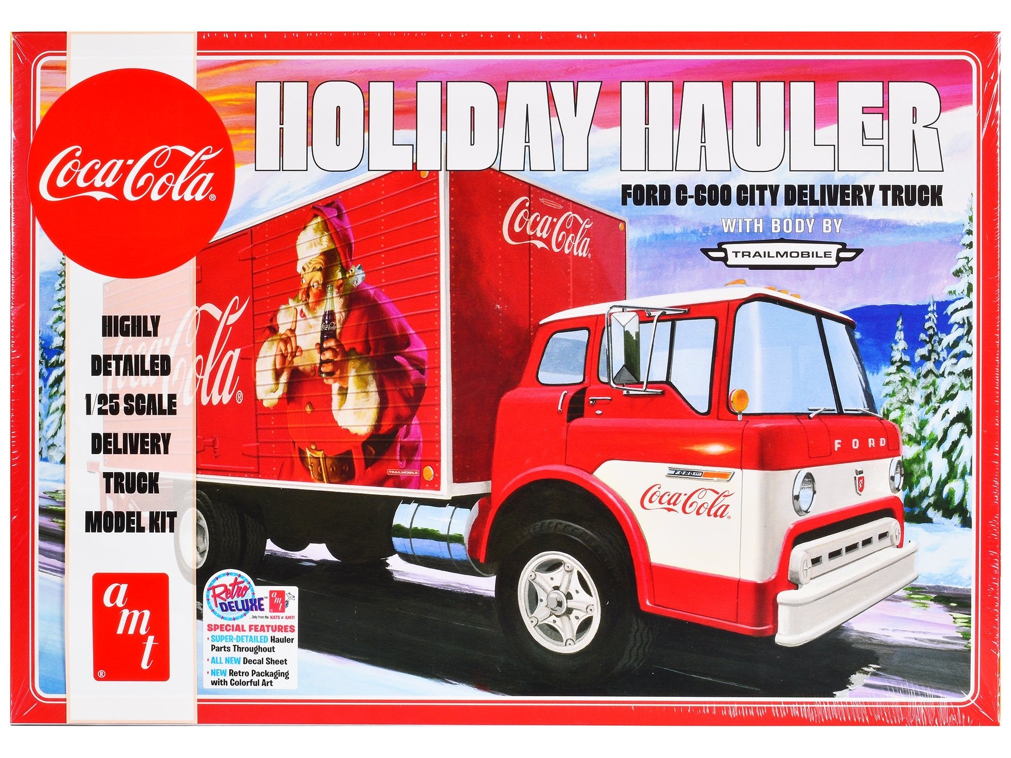 Skill 3 Model Kit Ford C - 600 City Delivery Truck "Holiday Hauler - Coca - Cola" 1/25 Scale Model by AMT free shipping USA - Rapid Vehicles