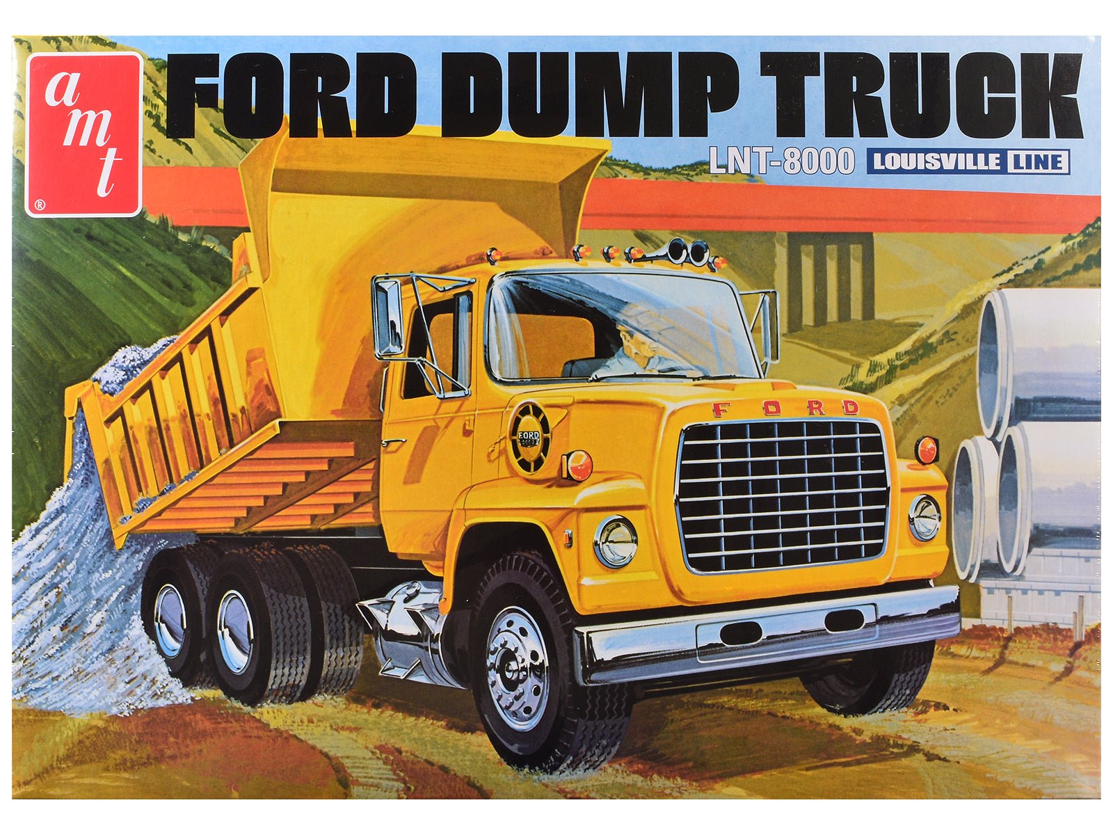 Skill 3 Model Kit Ford LNT-8000 Louisville Line Dump Truck 1/25 Scale Model by AMT free shipping USA - Rapid Vehicles