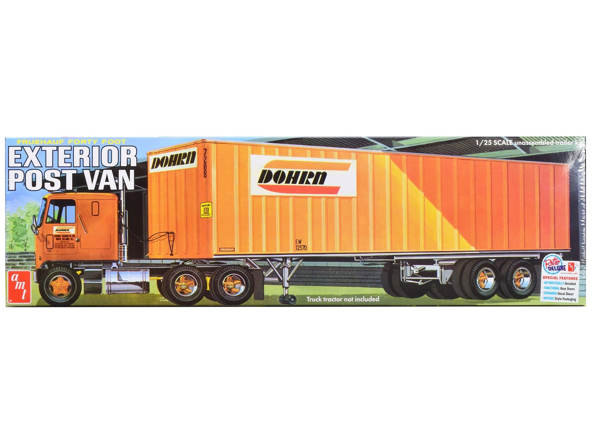 Skill 3 Model Kit Fruehauf Forty Foot Exterior Post Van Trailer "Dohrn Transfer Co." 1/25 Scale Model by AMT free shipping USA - Rapid Vehicles