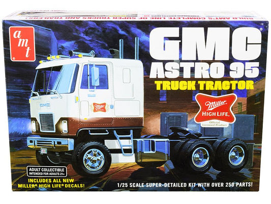 Skill 3 Model Kit GMC Astro 95 Truck Tractor "Miller" 1/25 Scale Model by AMT free shipping USA - Rapid Vehicles
