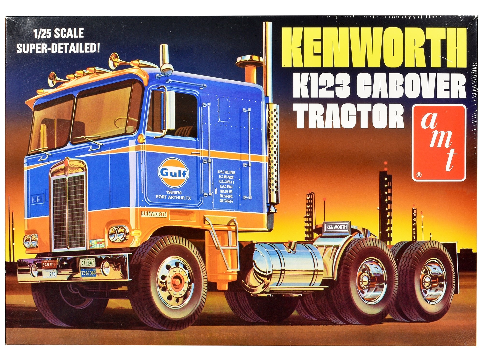 Skill 3 Model Kit Kenworth K - 123 Cabover Truck Tractor "Gulf Oil" 1/25 Scale Model by AMT free shipping USA - Rapid Vehicles