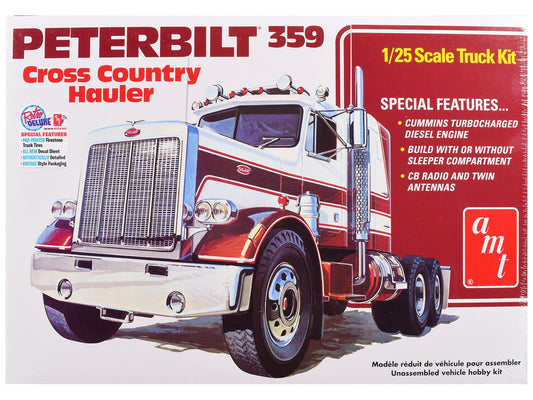 Skill 3 Model Kit Peterbilt 359 "Cross Country Hauler" 1/25 Scale Model by AMT free shipping USA - Rapid Vehicles