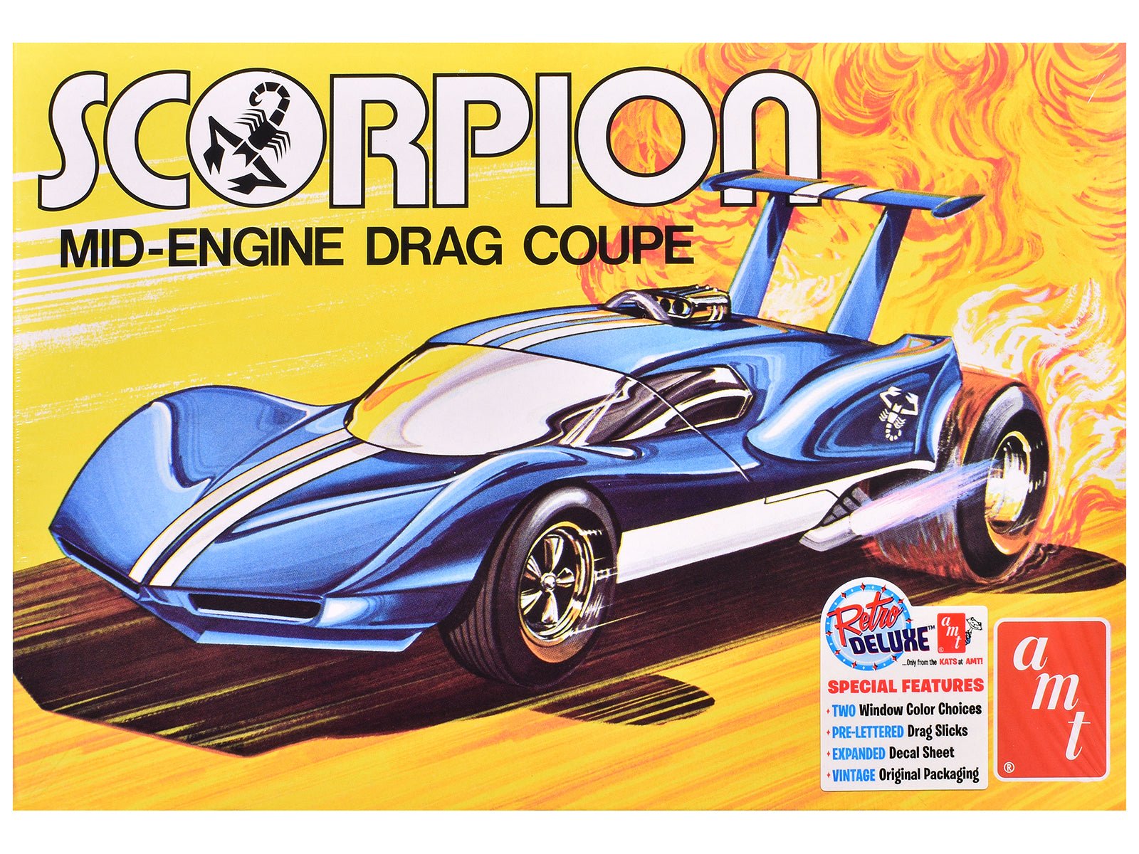 Skill 3 Model Kit Scorpion Mid - Engine Drag Coupe 1/25 Scale Model by AMT free shipping USA - Rapid Vehicles