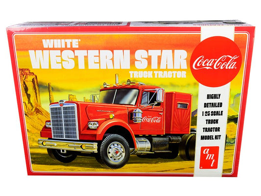 Skill 3 Model Kit White Western Star Semi Truck Tractor "Coca - Cola" 1/25 Scale Model by AMT free shipping USA - Rapid Vehicles
