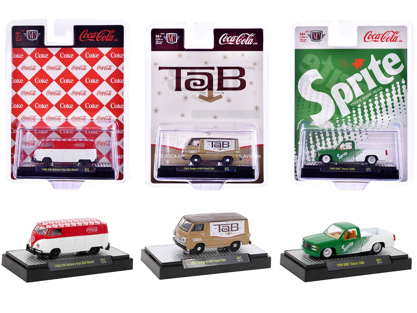 "Sodas" Set of 3 pieces Release 41 Limited Edition to 9250 pieces Worldwide 1/64 Diecast Model Cars by M2 Machines free shipping USA - Rapid Vehicles