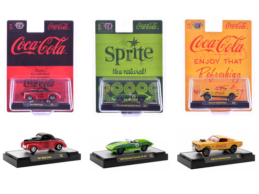 "Sodas" Set of 3 pieces Release 50 Limited Edition to 10000 pieces Worldwide 1/64 Diecast Model Cars by M2 Machines free shipping USA - Rapid Vehicles