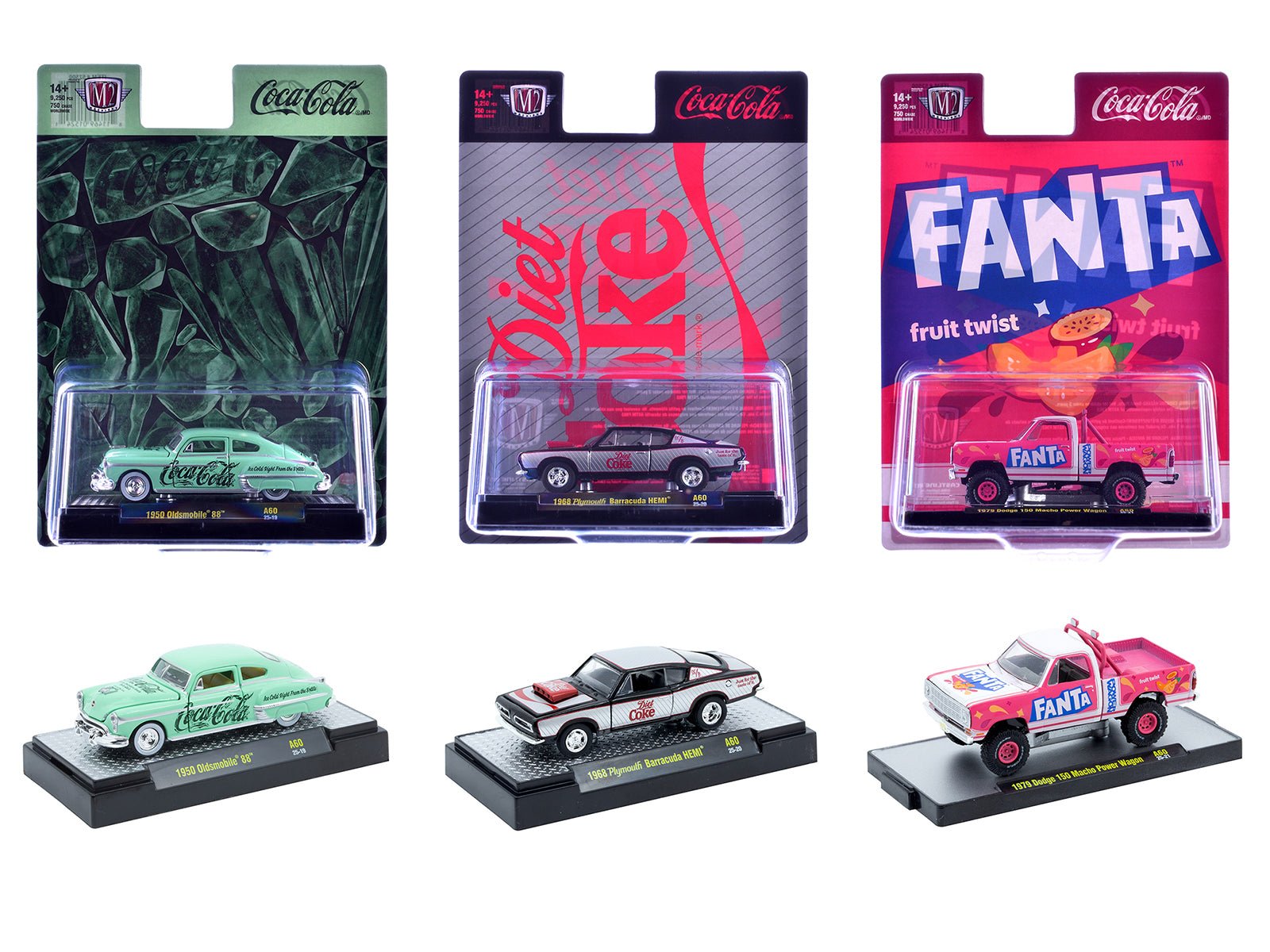 "Sodas" Set of 3 pieces Release 60 Limited Edition to 10000 pieces Worldwide 1/64 Diecast Model Cars by M2 Machines free shipping USA - Rapid Vehicles