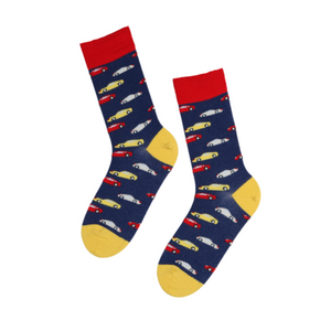 CAR RENTAL blue socks with cars for men - Premium Socks from Orchid Themis - Just $5.99! Shop now at Rapidvehicles