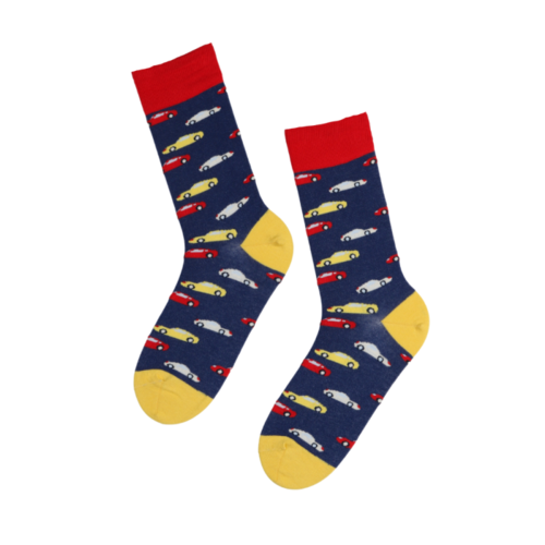 CAR RENTAL blue socks with cars for men - Premium Socks from Orchid Themis - Just $5.99! Shop now at Rapidvehicles