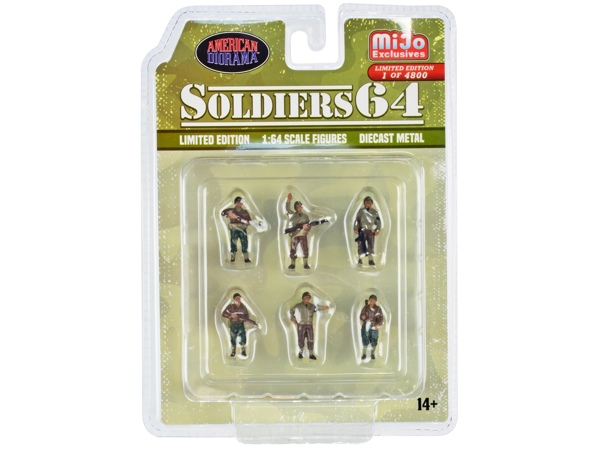 "Soldiers 64" 6 piece Diecast Set Military Figures Limited Edition to 4800 pieces Worldwide for 1/64 Scale Models by American Diorama free shipping USA - Rapid Vehicles