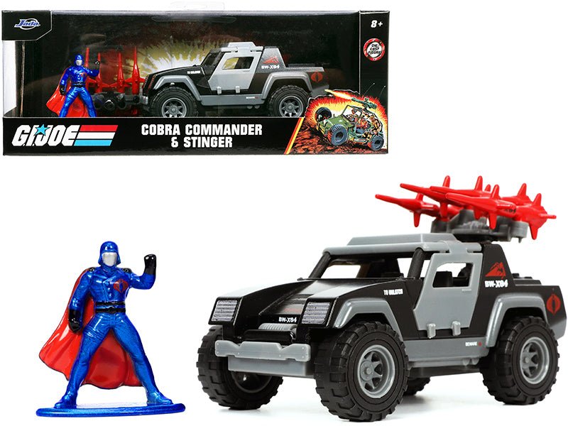 Stinger with Missile Launcher and Cobra Commander Diecast Figurine "G.I. Joe" "Hollywood Rides" Series 1/32 Diecast Model Car by Jada free shipping USA - Rapid Vehicles
