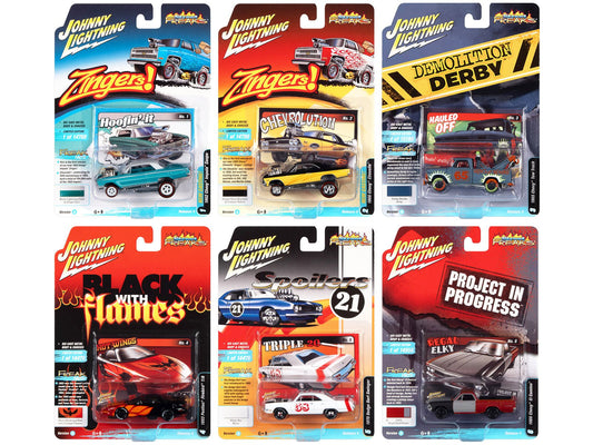 "Street Freaks" 2021 Set A of 6 Cars Release 4 1/64 Diecast Model Cars by Johnny Lightning free shipping USA - Rapid Vehicles