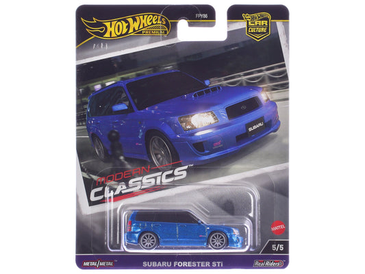 Subaru Forester STi Blue Metallic "Modern Classics" Series Diecast Model Car by Hot Wheels free shipping USA - Rapid Vehicles