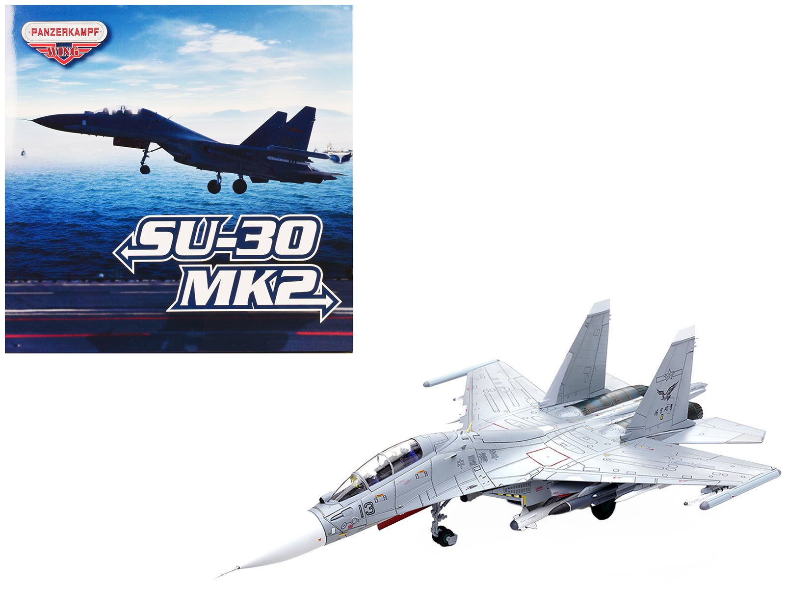 Sukhoi Su-30MKK Flanker-G Fighter Aircraft 13 "People's Liberation Army (PLA) Naval Aviation's Sea and Air Eagle Regiment" Chinese Air Force "Wing" Series 1/72 Diecast Model by Panzerkampf free shipping USA - Rapid Vehicles