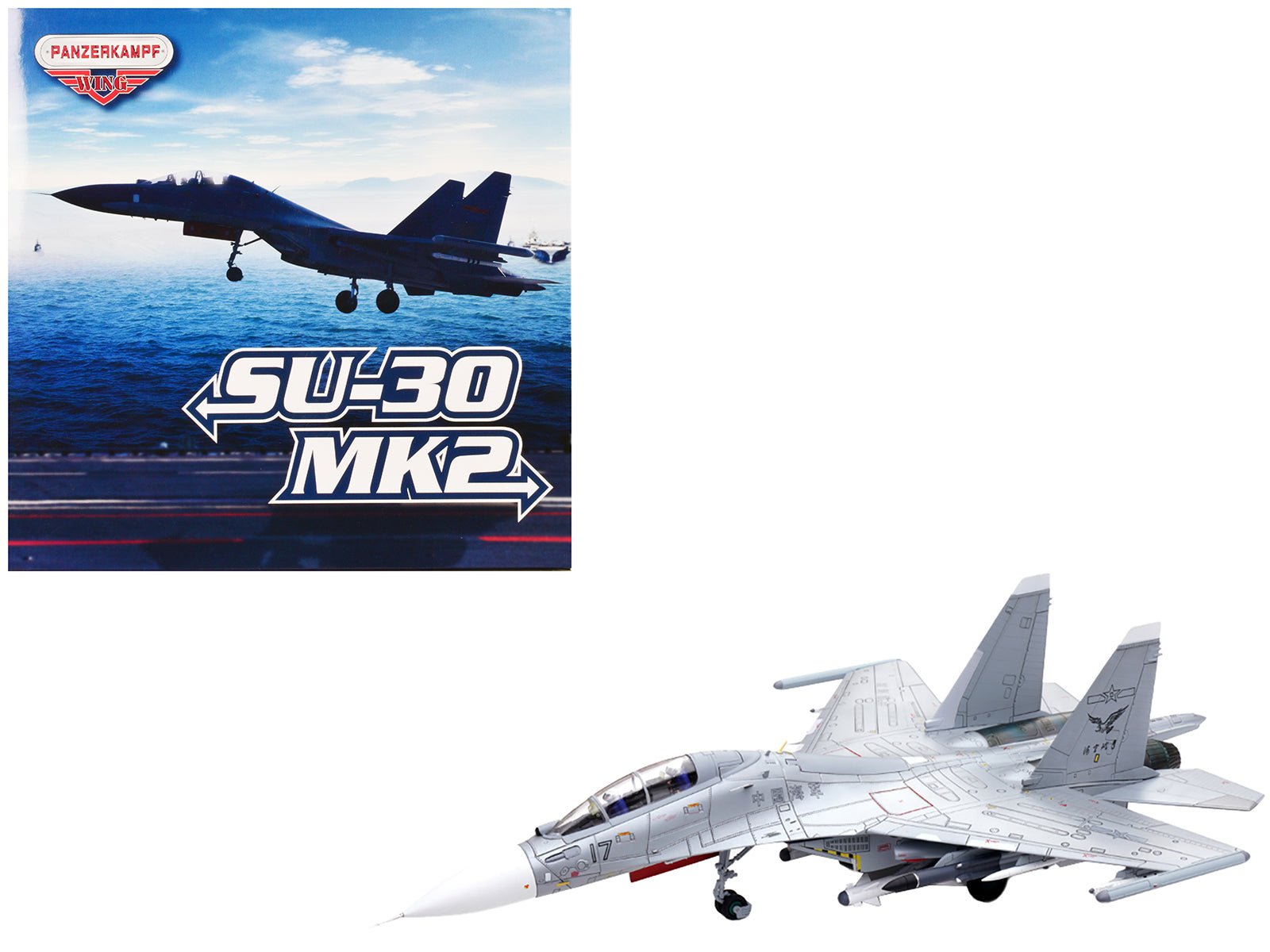 Sukhoi Su - 30MKK Flanker - G Fighter Aircraft 17 "People's Liberation Army (PLA) Naval Aviation's Sea and Air Eagle Regiment" Chinese Air Force "Wing" Series 1/72 Diecast Model by Panzerkampf free shipping USA - Rapid Vehicles