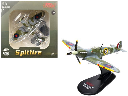 Supermarine Spitfire Mk Vb Fighter Aircraft "BL924 Pilot Officer Aksel Svendsen Danish Presentation Spitfire Valdemar Atterdag No. 234 Madras Presidency Squadron" (1942) Royal Air Force 1/72 Diecast Model by Legion free shipping USA - Rapid Vehicles
