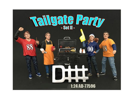 "Tailgate Party" Set II 4 piece Figurine Set for 1/24 Scale Models by American Diorama free shipping USA - Rapid Vehicles