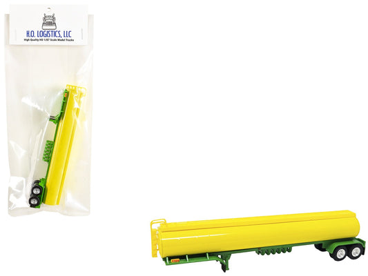 Tanker Trailer Yellow and Green 1/87 (HO) Scale Plastic Model by HO Logistics free shipping USA - Rapid Vehicles