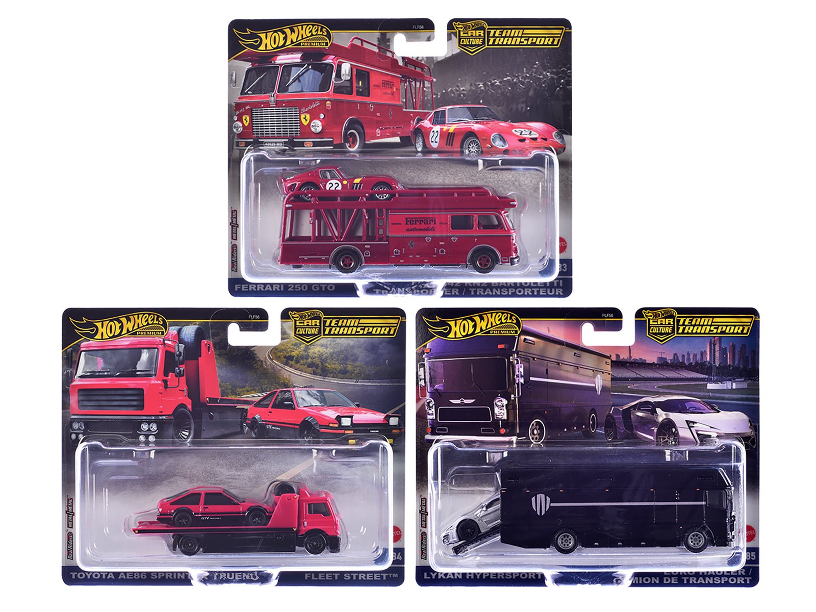 "Team Transport" 3 piece Set H 2025 "Car Culture" Series Diecast Model Cars by Hot Wheels free shipping USA - Rapid Vehicles