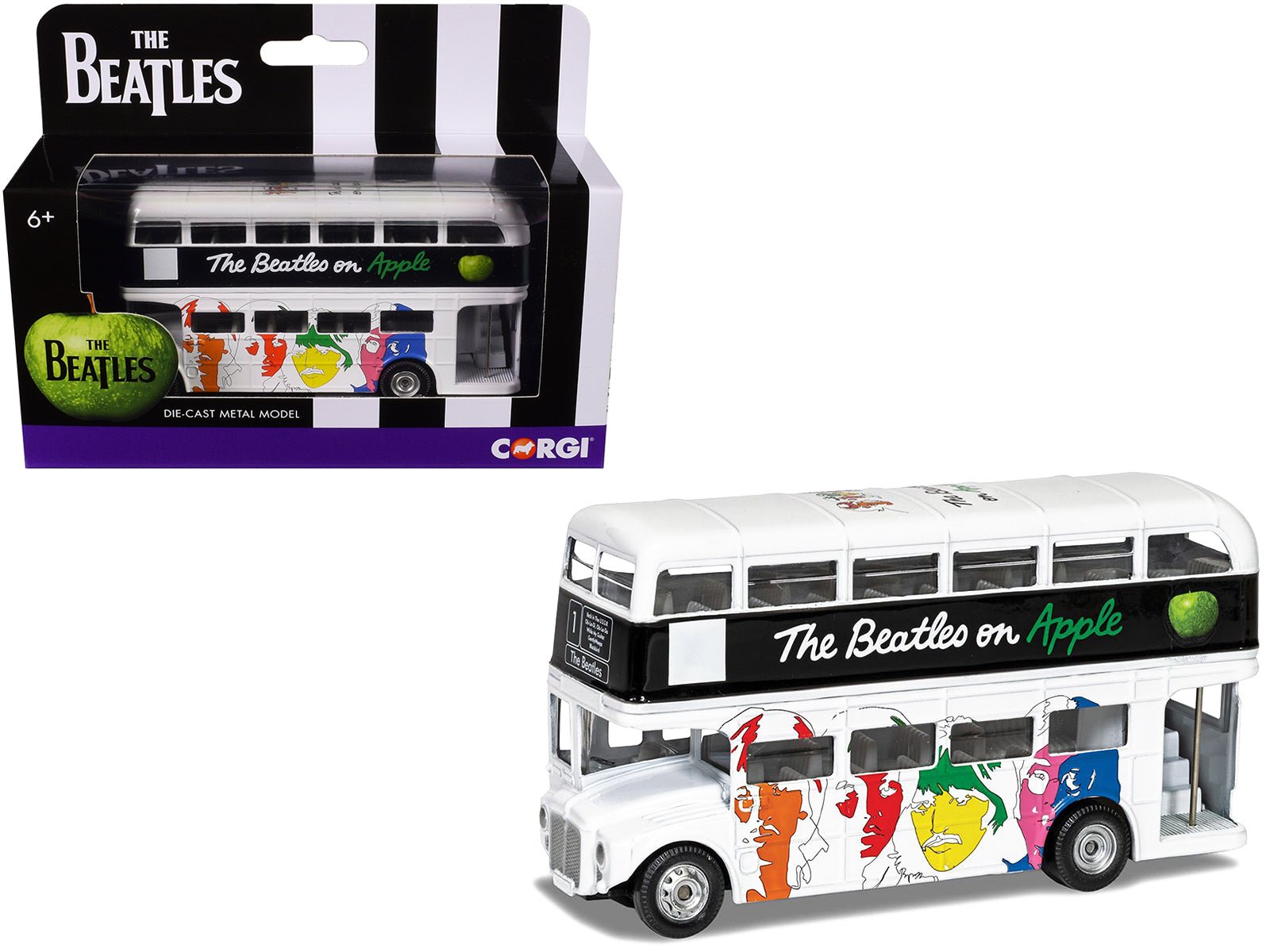 The Beatles London Double Decker Bus "The White Album" White Diecast Model Car by Corgi free shipping USA - Rapid Vehicles