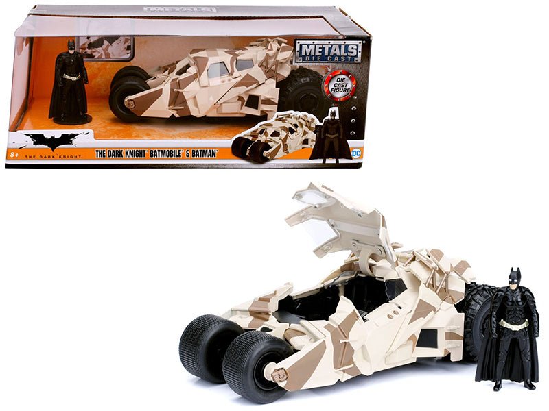 "The Dark Knight" Batmobile with Batman Diecast Figure Camouflage Version "DC Comics" Series 1/24 Diecast Model Car by Jada free shipping USA - Rapid Vehicles