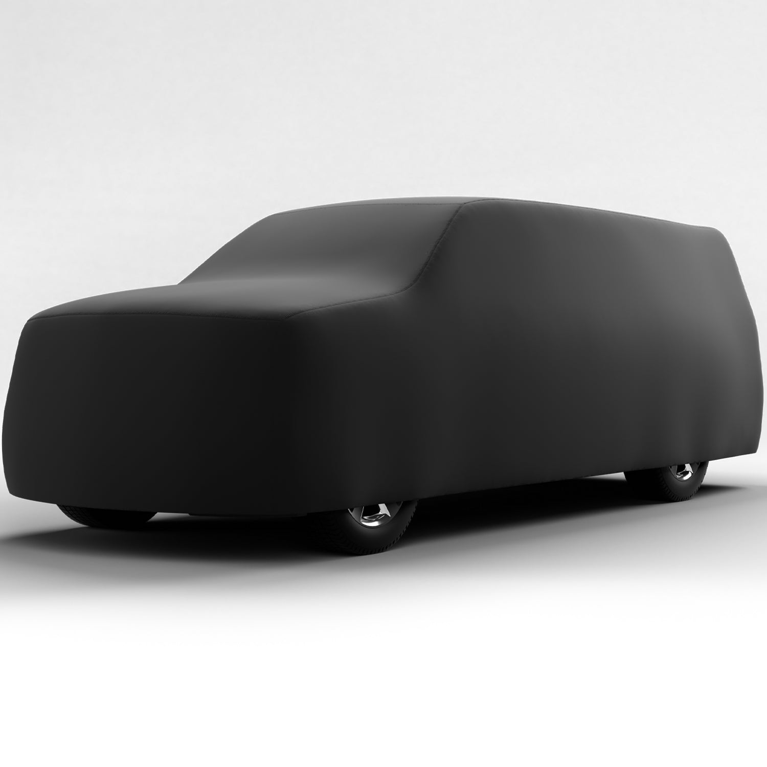 Black Satin BL - Black Car Cover for Chevrolet C1500 1998 Extended Cab Pickup 8.0 Feet Bed with Camper Shell