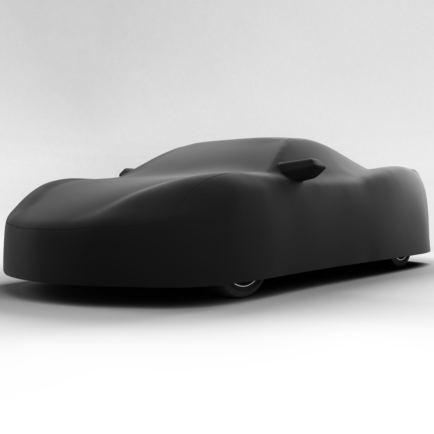 Black Satin BL - Black Car Cover for Chevrolet Corvette Stingray 2020 Convertible 2-Door with HIGH Wing Spoiler