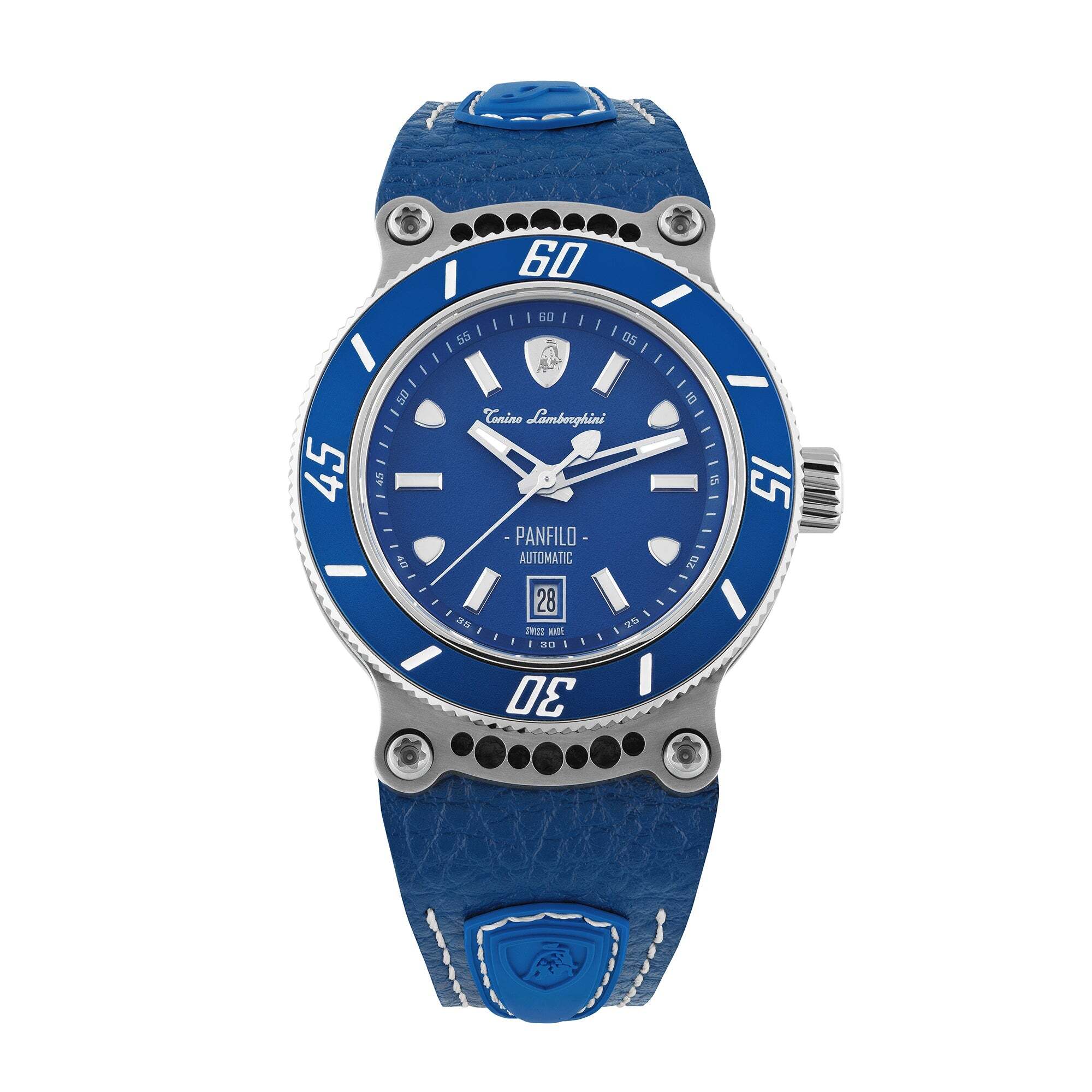 Tonino Lamborghini Men's 'PANFILO' Blue Dial Blue Leather Strap Automatic Watch TLF-T03-2 - Premium Watches from Rapidvehicles - Just $1254.99! Shop now at Rapidvehicles