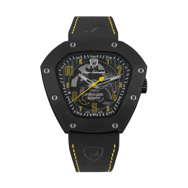 Tonino Lamborghini Men's 'SPYDERLEGGERO' Skeleton Dial Black