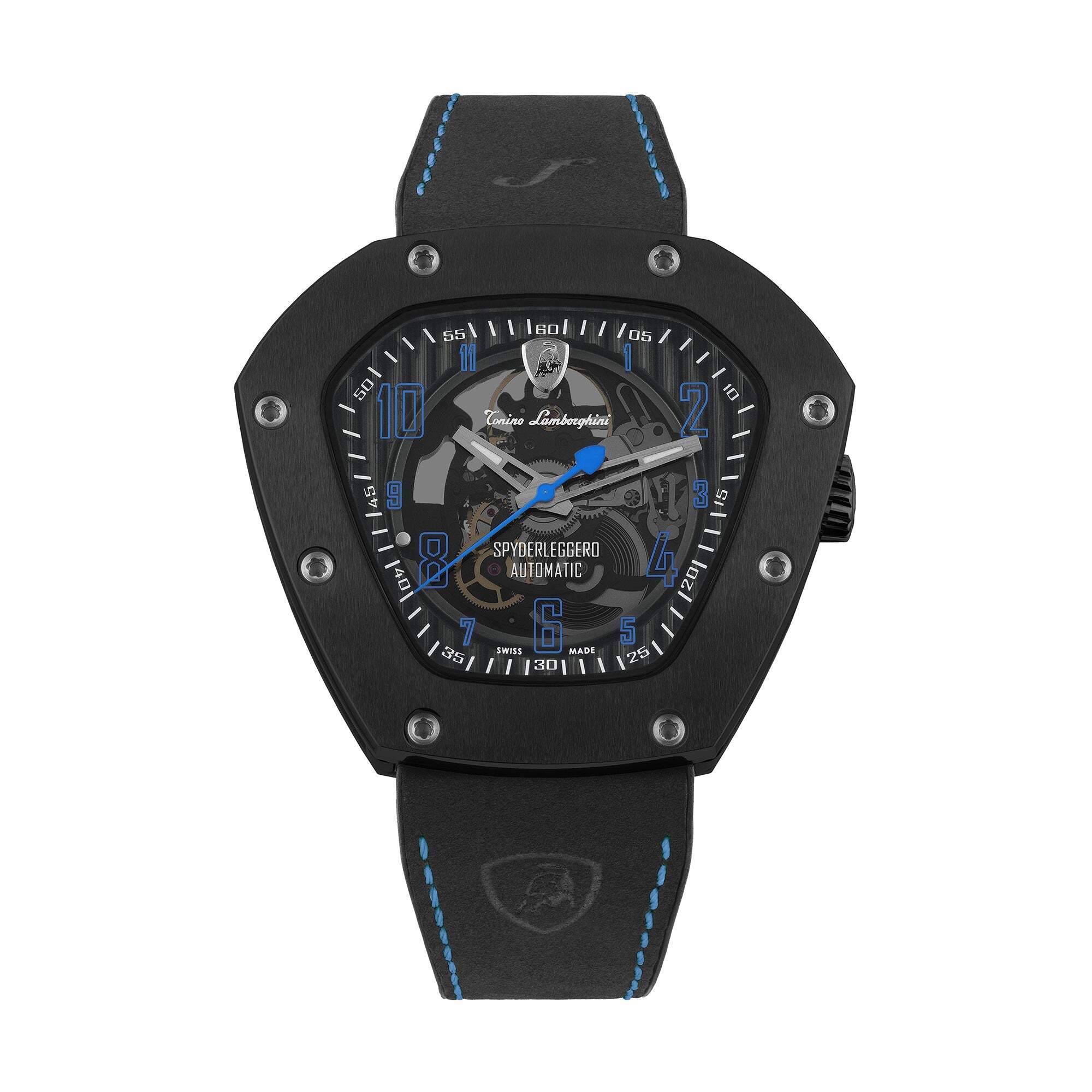 Tonino Lamborghini Men's 'SPYDERLEGGERO' Skeleton Dial Black Leather Strap Automatic Watch TLF-T06-4 - Premium Watches from Rapidvehicles - Just $2347.65! Shop now at Rapidvehicles