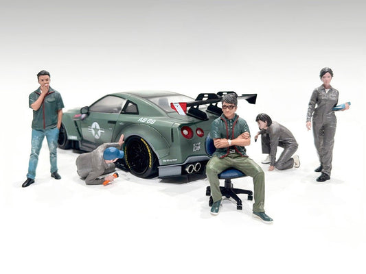 "Top Tuners" 5 piece Figure Set "Premium" Series for 1/24 Scale Models by American Diorama free shipping USA - Rapid Vehicles