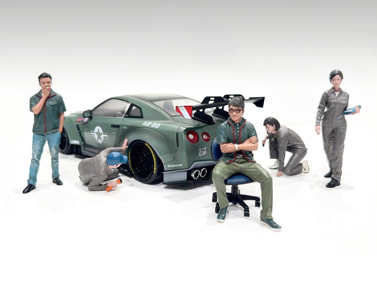 "Top Tuners" 5 piece Figure Set "Premium" Series for 1/24 Scale Models by American Diorama free shipping USA - Rapid Vehicles