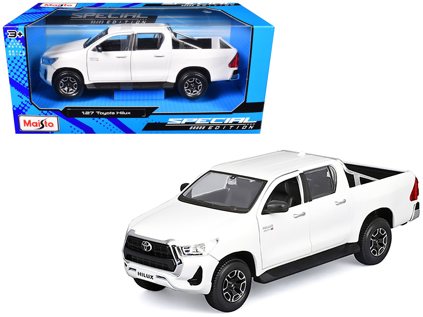 Toyota Hilux Pickup Truck White "Special Edition" Series 1/27 Diecast Model Car by Maisto free shipping USA - Rapid Vehicles