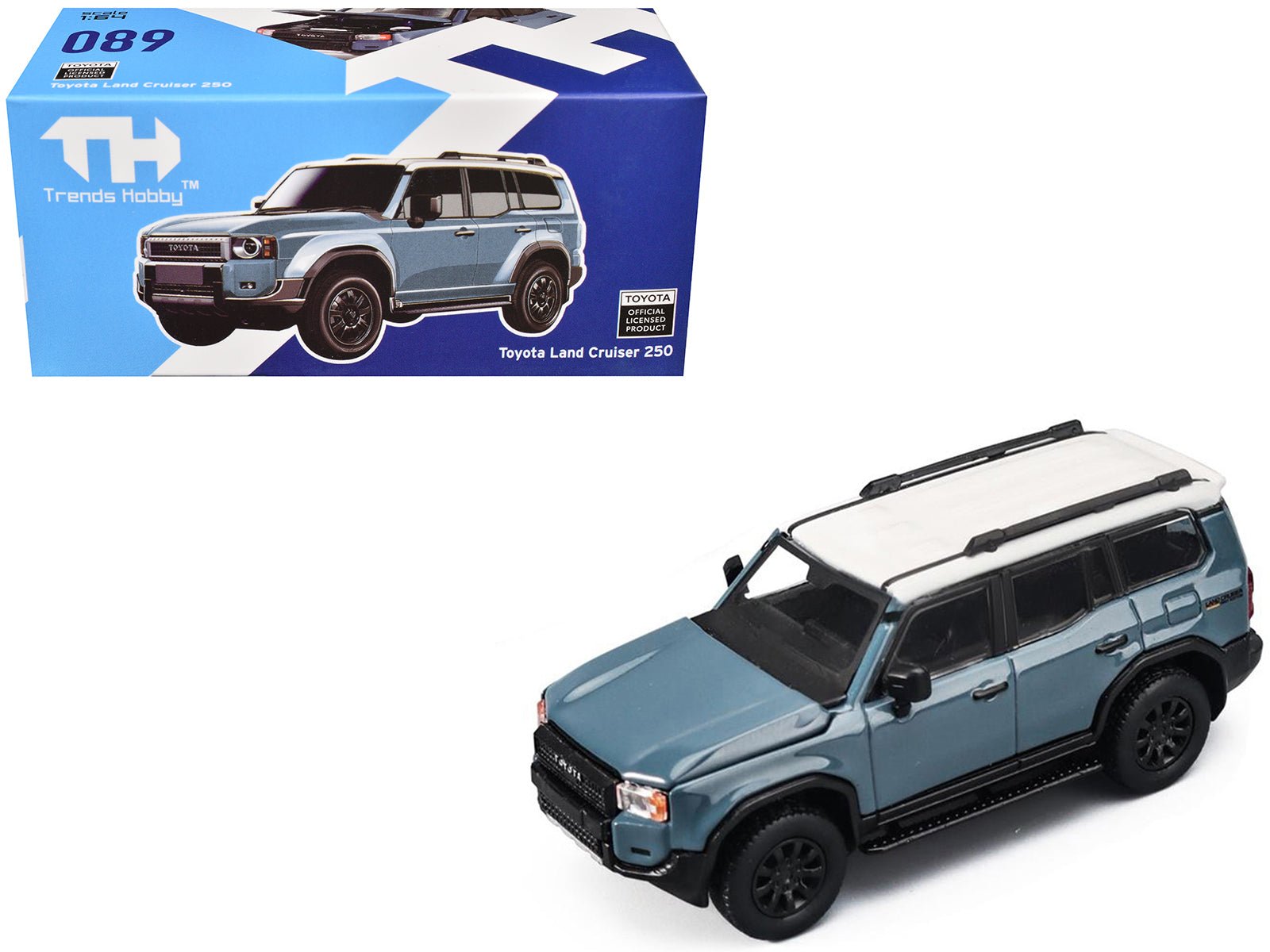 Toyota Land Cruiser 250 Blue with White Top 1/64 Diecast Model Car by Trends Hobby free shipping USA - Rapid Vehicles