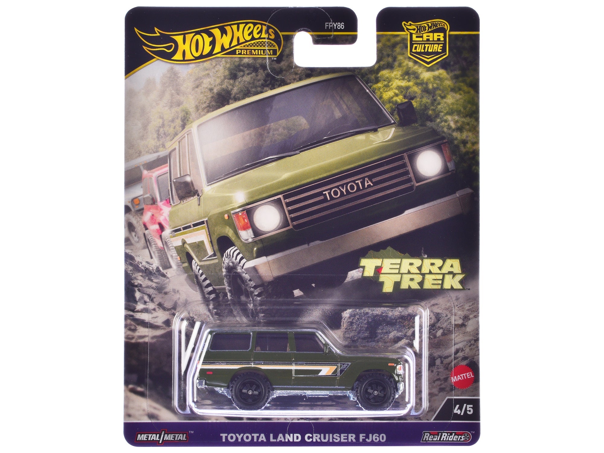 Toyota Land Cruiser FJ60 Green with Stripes "Terra Trek" Series Diecast Model Car by Hot Wheels free shipping USA - Rapid Vehicles