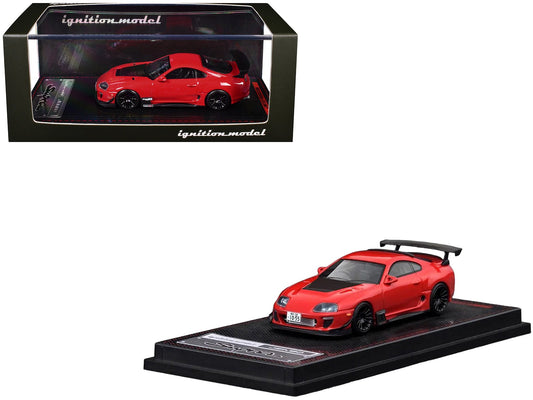 Toyota Supra (JZA80) RZ RHD (Right Hand Drive) Red with Carbon Hood 1/64 Diecast Model Car by Ignition Model free shipping USA - Rapid Vehicles