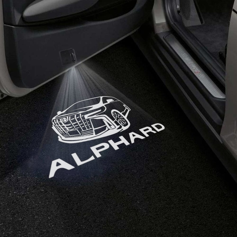 Toyota Alphard 1st/2nd Gen Door Stick On Puddle Lights Various Designs 2002-2015