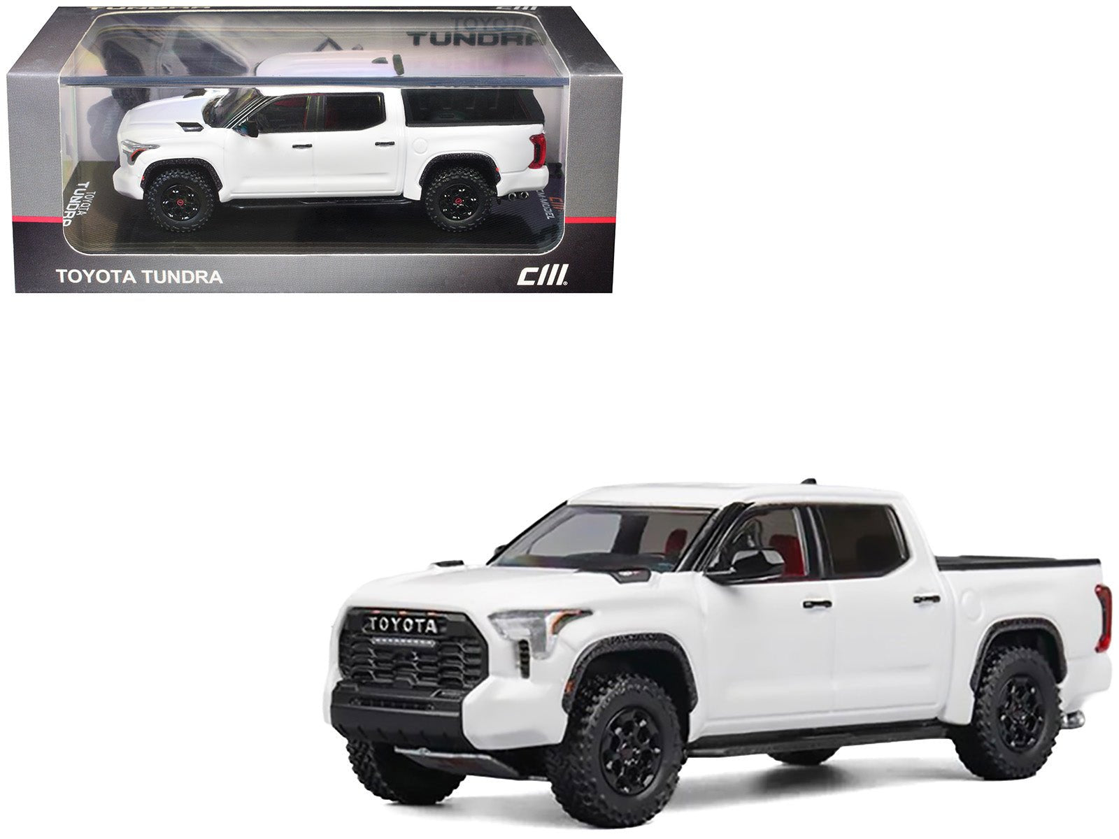 Toyota Tundra Pickup Truck White 1/64 Diecast Model Car by CM Model free shipping USA - Rapid Vehicles