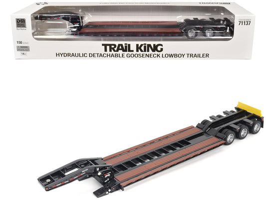 Trail King TK120 Hydraulic Detachable Gooseneck Lowboy Trailer Black (Outrigger Version) "Transport Series" 1/50 Diecast Model by Diecast Masters free shipping USA - Rapid Vehicles