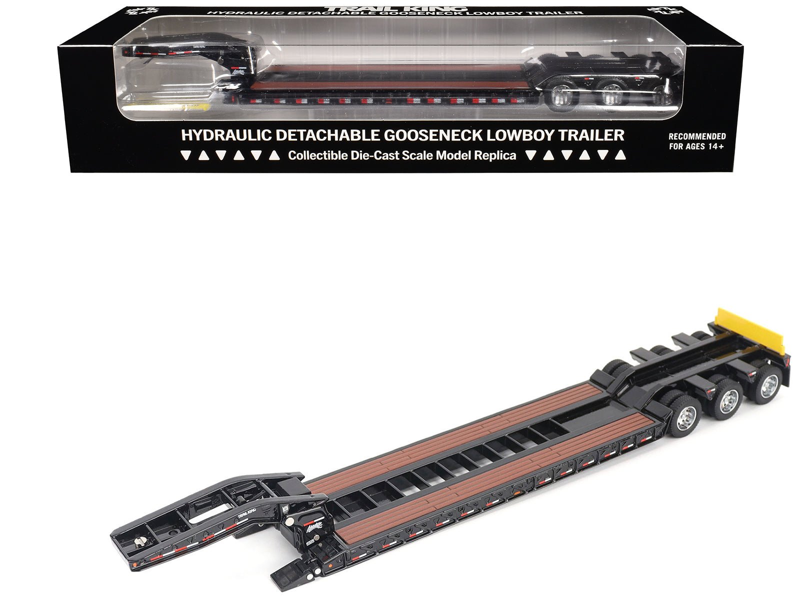 Trail King TK120 Hydraulic Detachable Gooseneck Lowboy Trailer Black (Regular Version) "Transport Series" 1/50 Diecast Model by Diecast Masters free shipping USA - Rapid Vehicles