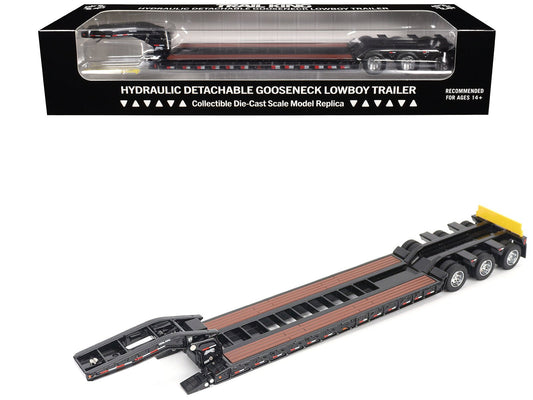 Trail King TK120 Hydraulic Detachable Gooseneck Lowboy Trailer Black (Regular Version) "Transport Series" 1/50 Diecast Model by Diecast Masters free shipping USA - Rapid Vehicles