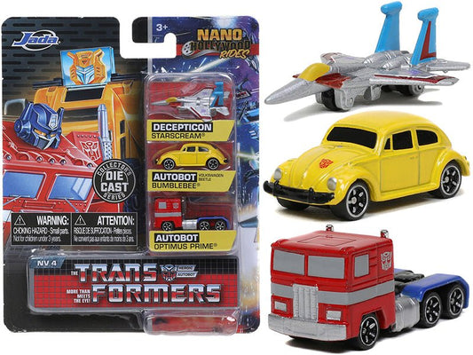 "Transformers" 3 piece Set Release 2 "Nano Hollywood Rides" Diecast Models by Jada free shipping USA - Rapid Vehicles