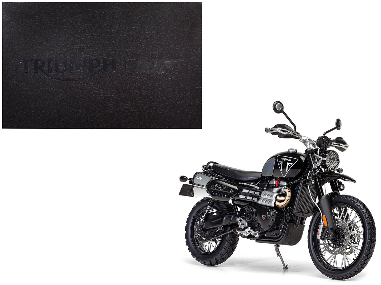 Triumph Scrambler 1200 "Bond Edition" Motorcycle Black 007 James Bond "No Time to Die" (2021) Movie 1/12 Diecast Model by Corgi free shipping USA - Rapid Vehicles