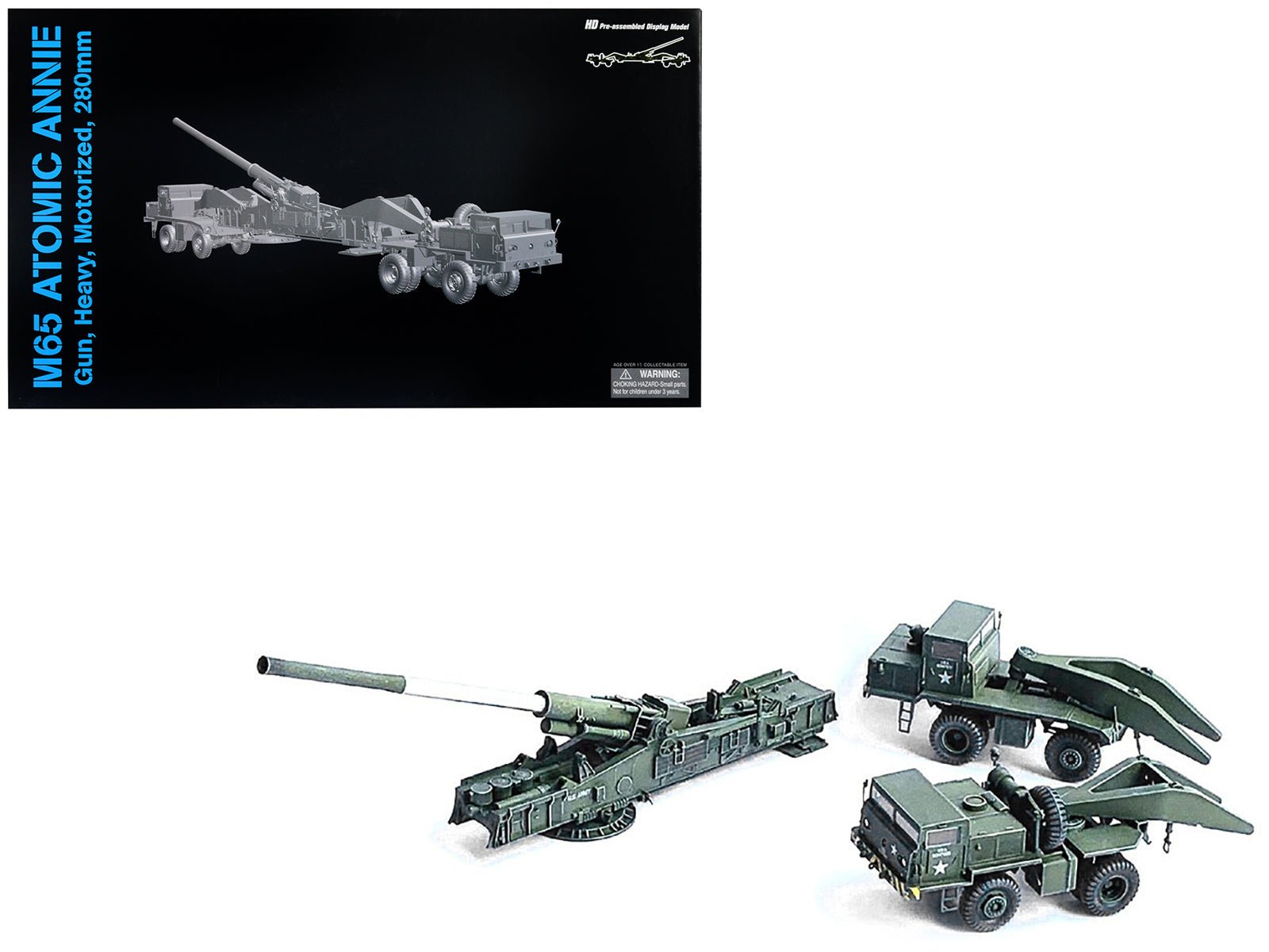 United States M65 Atomic Cannon "Atomic Annie" Artillery Olive Drab "Firing Mode" US Army "NEO Dragon Armor" Series 1/72 Plastic Model by Dragon Models free shipping USA - Rapid Vehicles