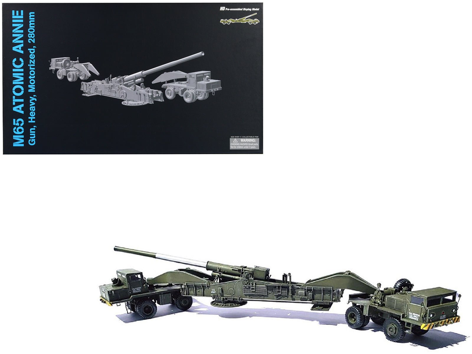 United States M65 Atomic Cannon "Atomic Annie" Artillery Olive Drab "Traveling Mode" US Army "NEO Dragon Armor" Series 1/72 Plastic Model by Dragon Models free shipping USA - Rapid Vehicles